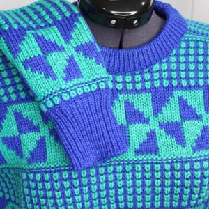 Vintage Britches mens geometric virgin wool sweater