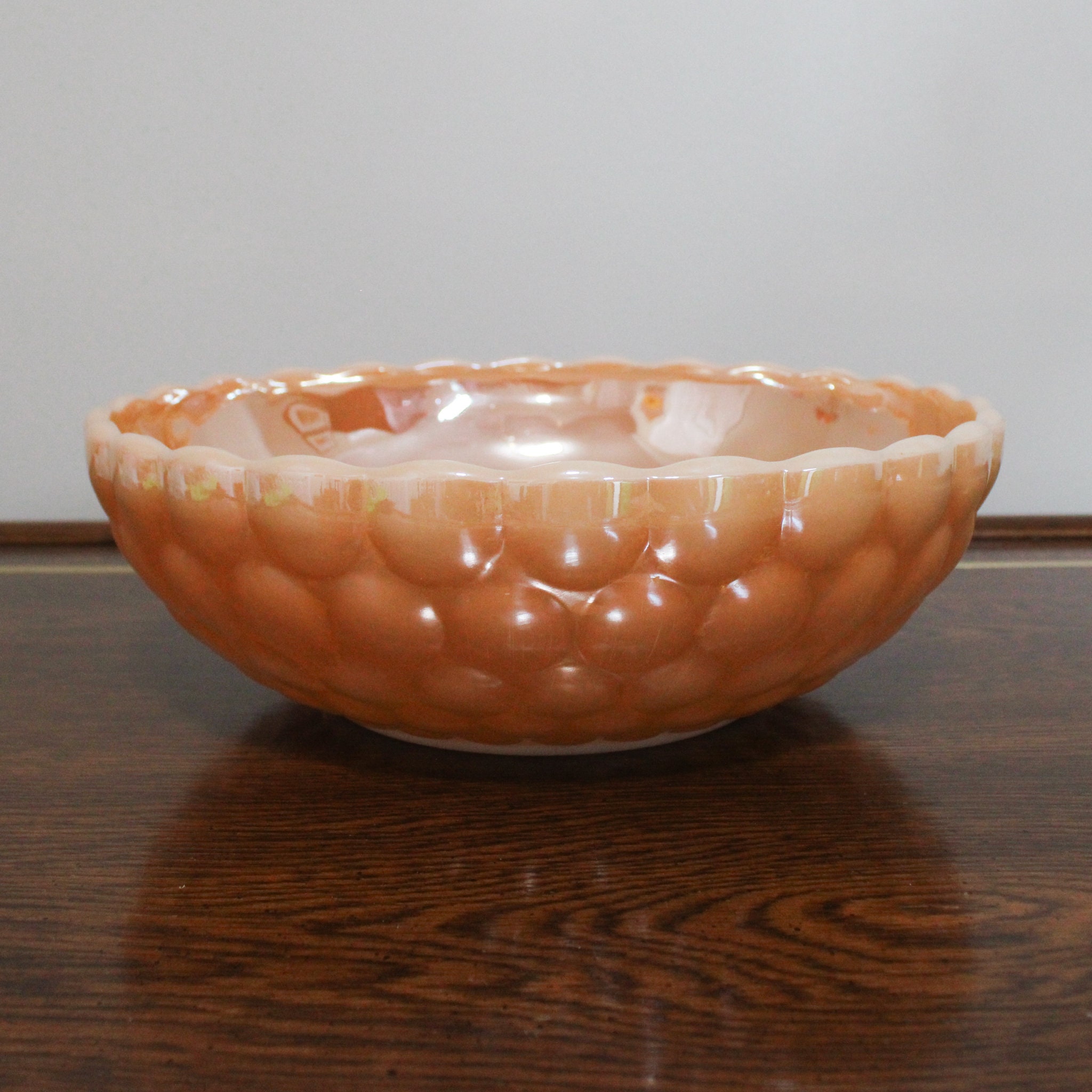 Vintage Anchor Hocking Fire King Peach Lustre Bowl - Etsy