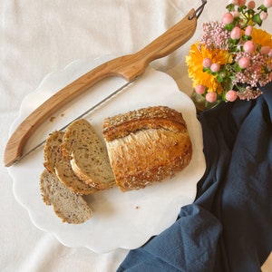 Fiddle Bow Bread Knife, bread saw, bow knife, bread knife, custom bread knife, handmade bow knife. Hardwood bread knife.