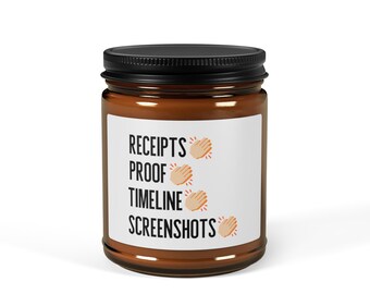 Receipts, Proof, Timeline, Screenshots Housewives Soy Candle | Salt Lake City  | (Multi-Size, Amber Jar)