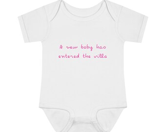 A new baby has entered the villa | Island Baby Onesie | Multiple Sizes 0-24M