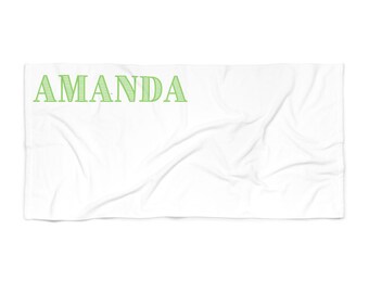 Custom/Personalized Beach Towel | Choose color and Font| Bachelorette, Brides, Kids/Children Accessory