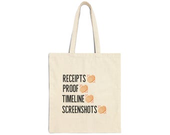 Receipts, Proof, Timeline, Screenshots Housewives Salt Lake City Canvas Bag | Heather Housewives Bag | Housewives Tote