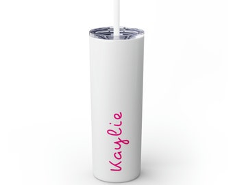 Island Love Personalized/Custom Name Skinny Tumbler with Straw, 20oz