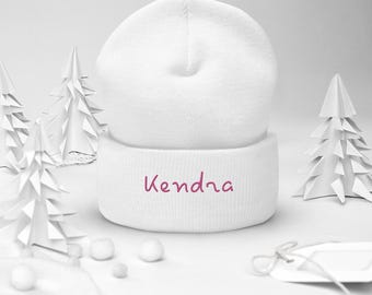 Island Embroidered Custom Text Cuffed Beanie | Bombshell Beanie | Unisex