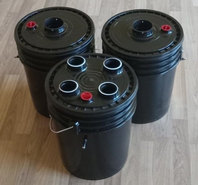 3 5 Gallon Hydroponic Buckets With Lids, Kratky, Rain Resistant Design Etsy