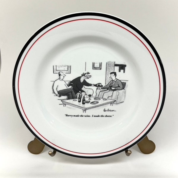 VTG Restoration Hardware New Yorker Cartoon Funny Comic Plates, 1995-1999