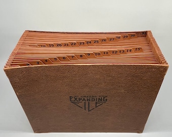 Vtg Smead's uitbreidende bestandsmap accordeonorganisator 31 tabbladen zakken Mad Men Office