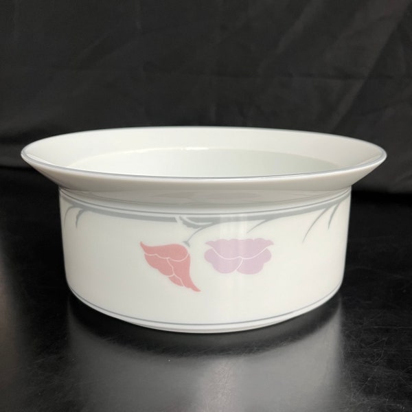 Vtg Dansk Tivoli Belles Fleurs Grey Gray Serving Vegetable Bowl 8” Flat Bottom