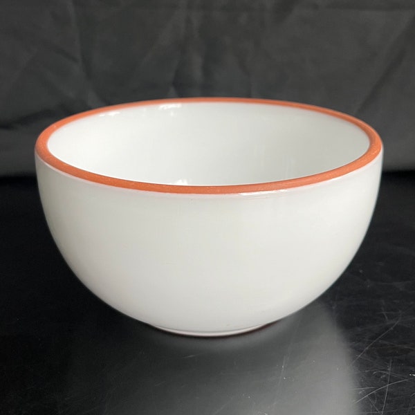 DANSK Portugal Villa White Soup Cereal Bowl Terracotta Rust Rim 6.5” Vintage