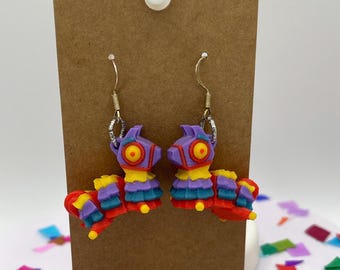 Piñata Party Earrings | Vibrant Colorful Fiesta Dangles | Lightweight Party Jewelry for Summer Celebrations