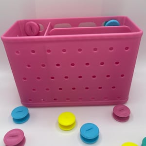 Bogglet Tote Bag Organizer | Bright Colorful Summer Vibe | Beach Pool | Fits Most EVA Bags | Pink Organizer