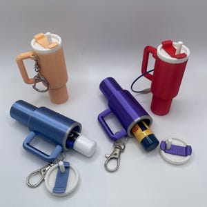 Mini Tumbler Keychain Cup with Secret Compartment for Lip Balm
