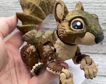 Mama & Baby Squirrels - Posable Desk Fidget - Stress Relief Flexi Friend - Satisfying Cuteness
