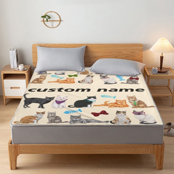 Personalized Custom Blanket,name Blanket for Pet Lover Cat,custom Cat