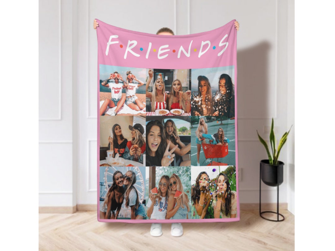 Bestie Matching Gifts Blanket, Custom BFF Photo Blanket, Personalized