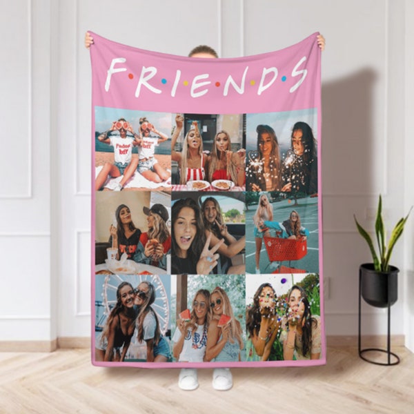 Bestie Matching Gifts Blanket, Custom BFF Photo Blanket, Idées cadeaux personnalisées pour sœur, Idées cadeaux pour Bestfriend, Couverture cadeau de fête