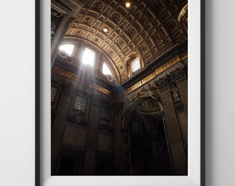 Art Print of Vatican, Golden Print for Wall, Living Room Wall Art Print, Architecture Art Print, Physical Photography Print