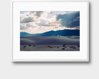 Art Print of Mountain Landscapes, White Sands National Park, Landscape Home Decor for Living Room, Physical Print