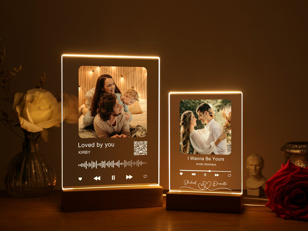 Personalized LED Song Plaque With Stand Custom Music Night Light ...