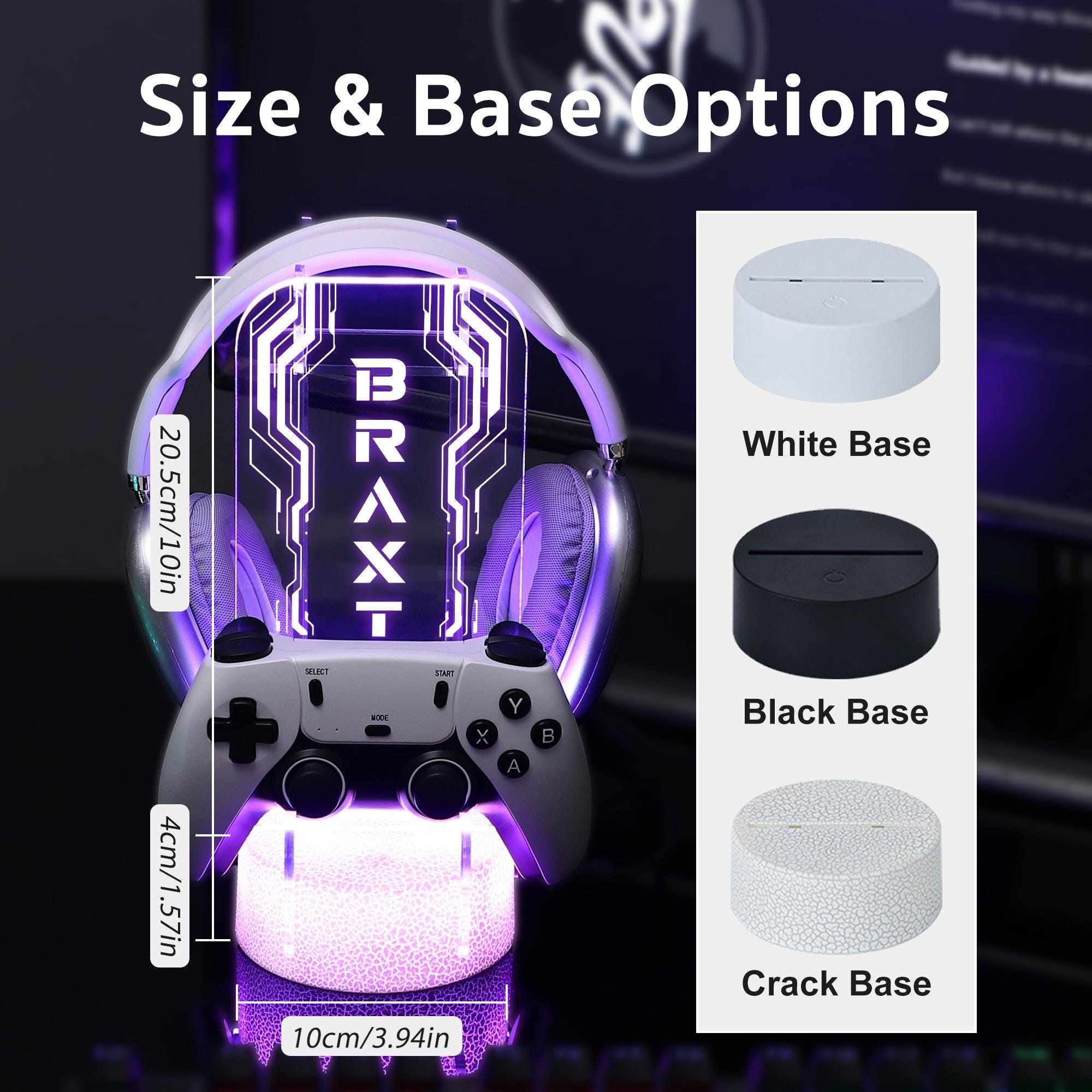 Personalized LED Controller Stand Headphone Holder, Custom Headphone ...