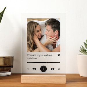 Custom Music Plaque With Stand | Personalized Picture Frames | Custom Song Plaque | Music Lover Gift