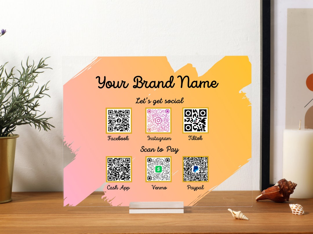Multi QR Code Sign | Payment Business Social Media Sign | Instagram ...