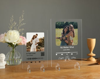 Plaque photo personnalisée avec support | Plaque de couverture d'album personnalisée | Impression d'art musicale Cadeau pour mélomane | Cadeau d'anniversaire pour lui elle