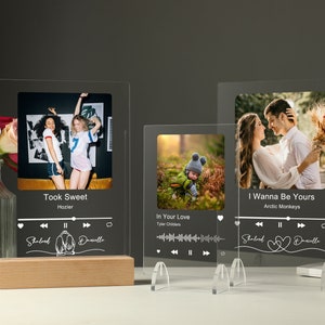 Personalised Photo Song Plaque With Stand | Custom Album Cover Plaque | Music Art Print Music Lover Gift | Anniversary Gift For Him Her