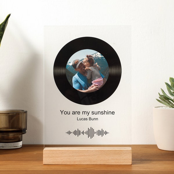 Custom Song Plaque With Stand | Personalized LED Picture Frames | Custom Acrylic Song Plaque | Music Frame