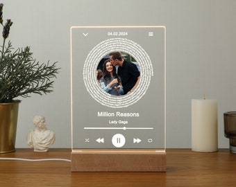 Personalized Song Lyrics Plaque With Stand | Personalized Vinyl Record Art Print | Custom Music Lyrics Artwork| Anniversary Gift