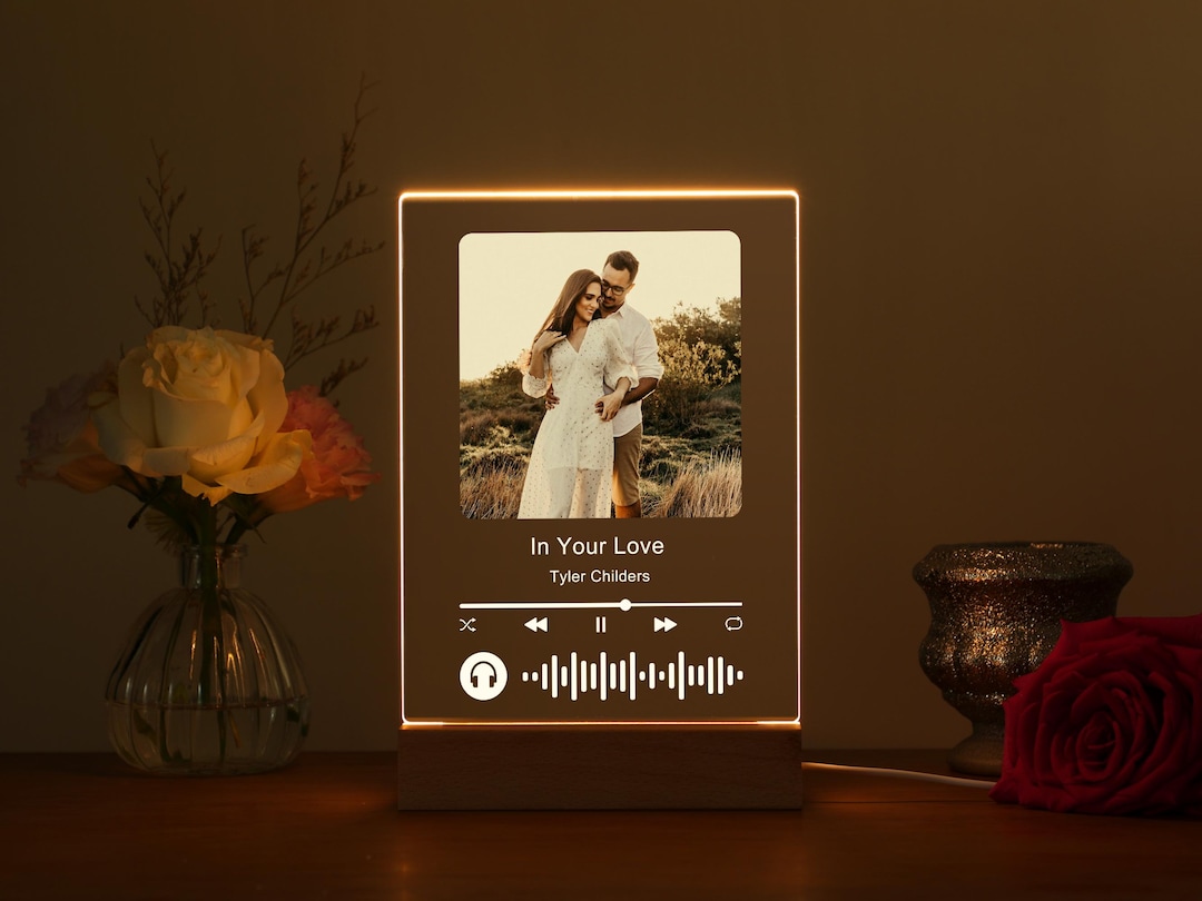 Personalized LED Song Plaque With Stand | Custom Music Night Light ...