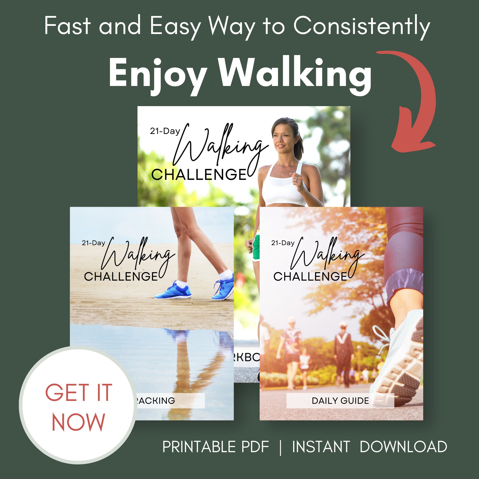 Walking Challenge Planner Printable PDF Walking Journal Walking Planner ...