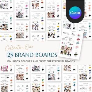 Modèle de tableau de marque Canva - Kit de branding modifiable - Création de logo DIY - Mood Board - Identité visuelle pour marque personnelle - Collection One