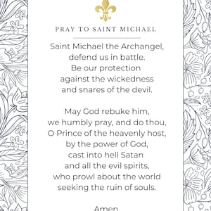 Gebed tot Sint-Michiel - 8,5 x 11 - bloemranden - digitale download