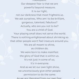 Our Deepest Fear - Blue - DOWNLOADABLE - by Marianne Williamson