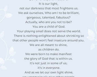Our Deepest Fear - Blue - DOWNLOADABLE - by Marianne Williamson