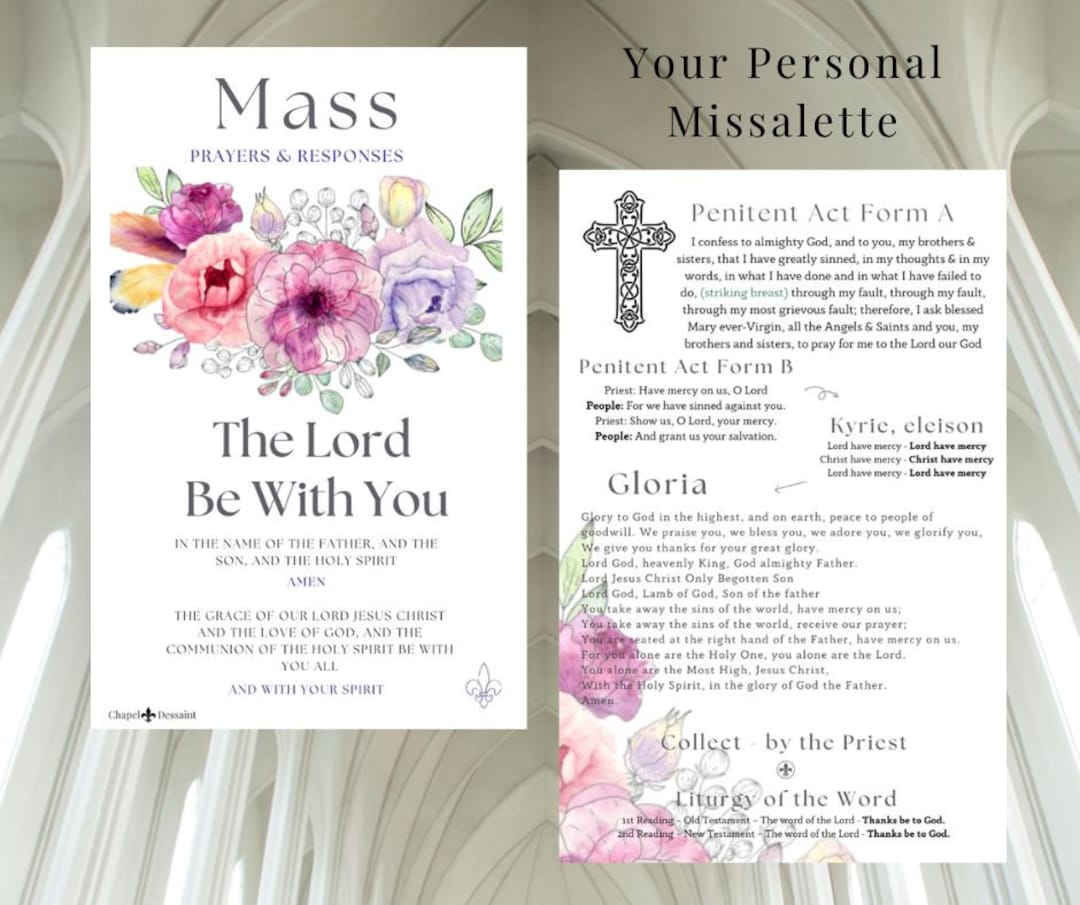 Catholic Mass Missalette, Beautiful Full Color, Matte Finish Card Stock