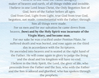 Nicene Creed - Catholic Profession of Faith - Catholic Prayers - Ocean Beach - DOWNLOADABLE ART