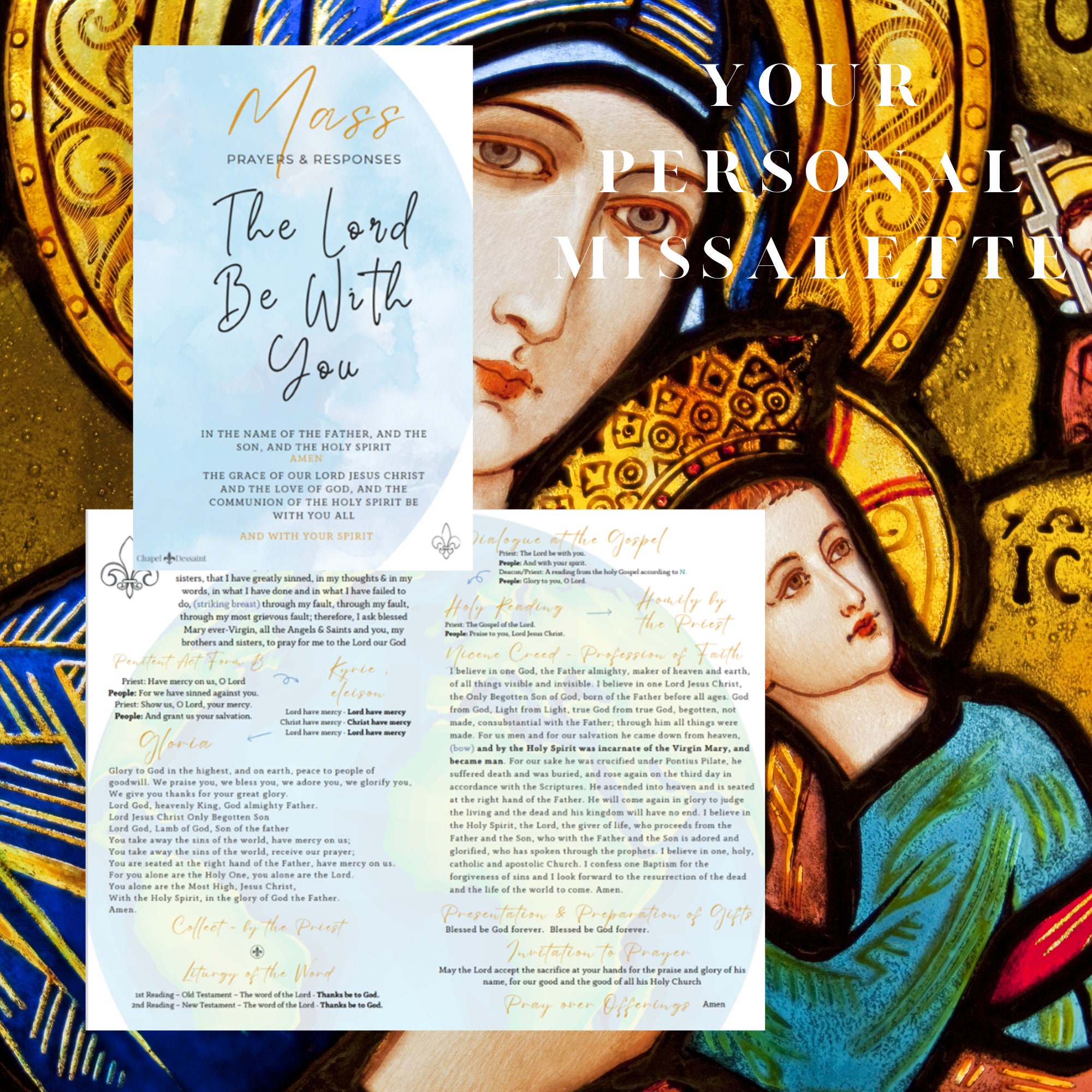 Catholic Mass Missalette, Beautiful Full Color, Matte Finish Card Stock