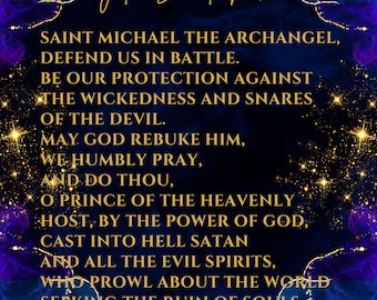 Prayer to Saint Michael - 8.5x11 - Midnight Twinkle - Digital Download