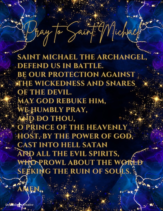 Prayer to Saint Michael - 8.5x11 - Midnight Twinkle - Digital