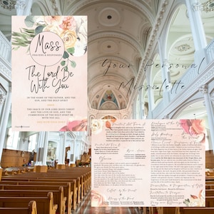 Missalette de messe catholique, beau papier cartonné polychrome, finition mate pour la messe et les prières - Floral rose