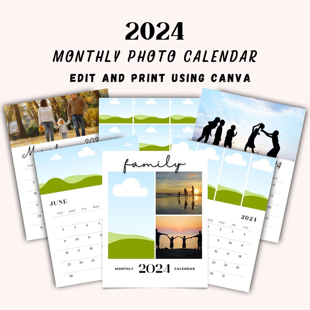 2025 Calendar Template With Photos, Easy Edit Canva Templates