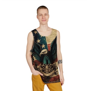 Vintage style American Eagle/Flag-Men&#39;s Tank