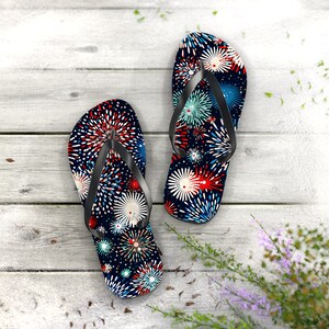 Patriotic Fireworks-Men&#39;s Flip Flops
