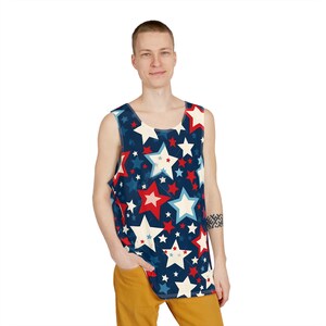 Patriotic Stars w/dark blue-Men&#39;s Tank