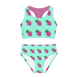 Mini strawberries-Girls Two Piece Swimsuit