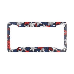 Patriotic License Plate Frame, USA Flag Car Tag Holder, American Stars Auto Accessory, Vehicle Decoration, Memorial Day Gift