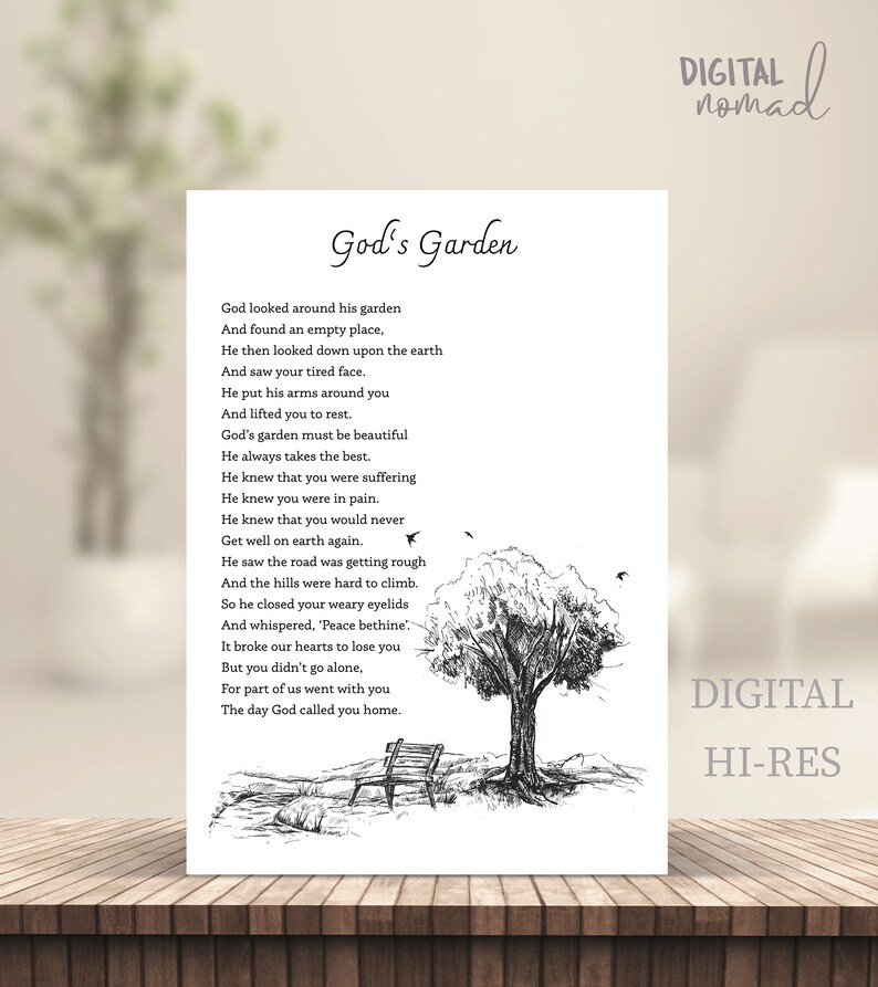 God's Garden Poem God Looked Around His Garden and Found - Etsy Canada